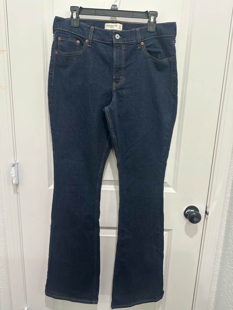 Abercrombie & Fitch The Bootcut Mid Rise Dark Blue Flare Jeans